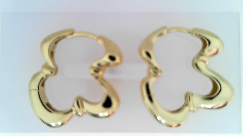 Ladies Unicorn Earrings -GOLD TWISTED WAVE HOOP EARRING