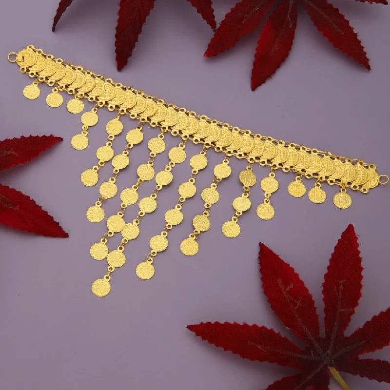 Ladies Red Necklaces -classic chain necklaces -Gold Coins Shaped Choker Necklace 21KT - FKJNKL21KM9864