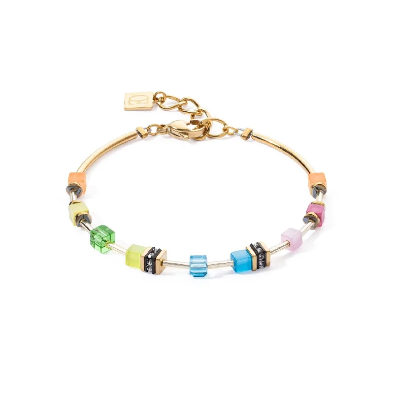 Ladies Bracelets Bold Colors-Coeur De Lion GeoCUBE® Light Mini Rainbow Bracelet