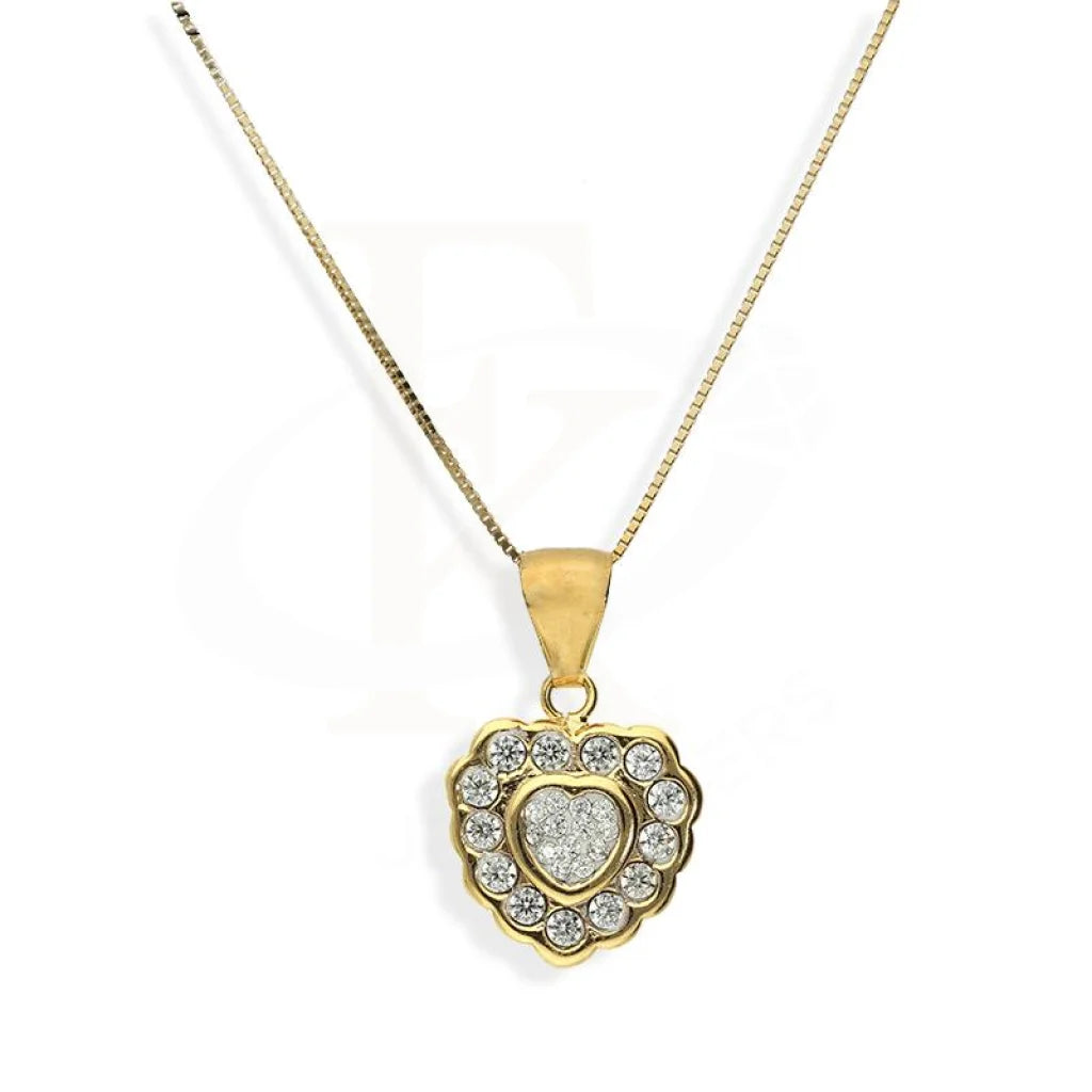 Ladies Motivational Necklaces -sapphire necklaces for women -Gold Necklace (Chain with Pendant) 18KT - FKJNKL18K2347