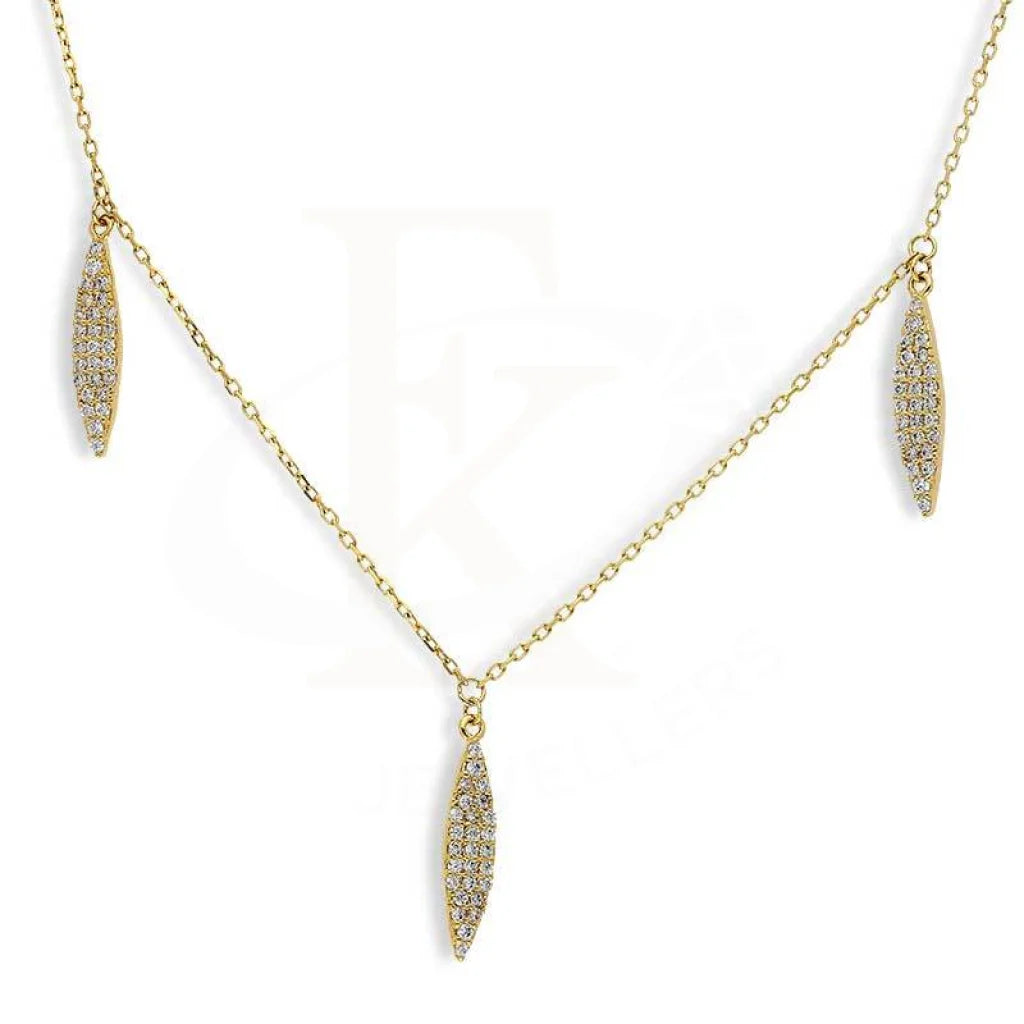 Ladies Urban Necklaces -matching couple necklaces -Sterling Silver 925 Gold Plated Leaf Necklace - FKJNKLSL2881