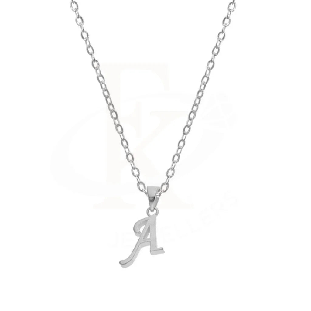 Ladies Travel Necklaces -nature-inspired necklaces -Sterling Silver 925 Necklace (Chain with Alphabet Pendant) - FKJNKLSL1998