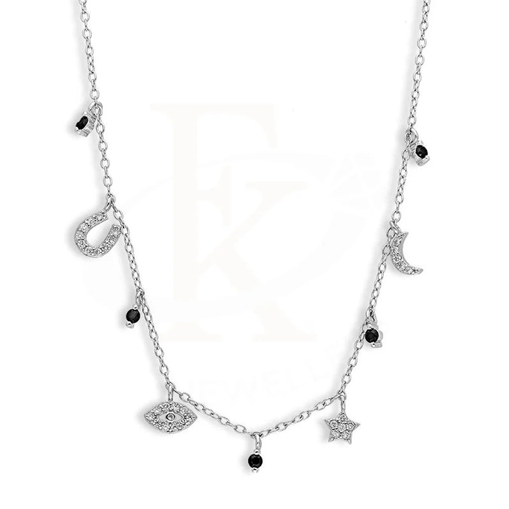 Ladies White Gold Necklaces -picture locket necklaces -Sterling Silver 925 Hanging Charm Necklace - FKJNKLSL2643