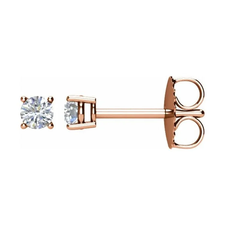 Ladies Mountain Earrings -14K Rose 1/5 CTW Natural Diamond Stud Earrings