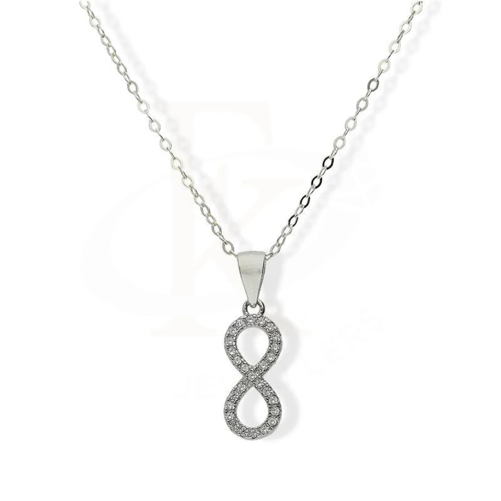 Ladies Friendship Necklaces -wedding necklaces for brides -Sterling Silver 925 Necklace (Chain With Infinity Pendant) - FKJNKLSL3060