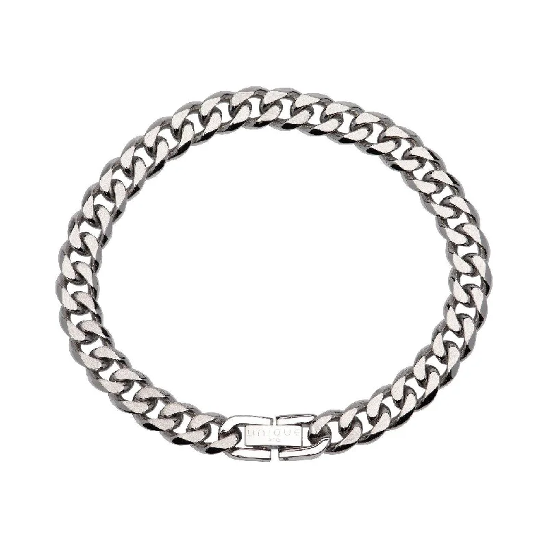 Ladies Bracelets Sun Charm-Unique & Co Stainless Steel Curb Chain Bracelet