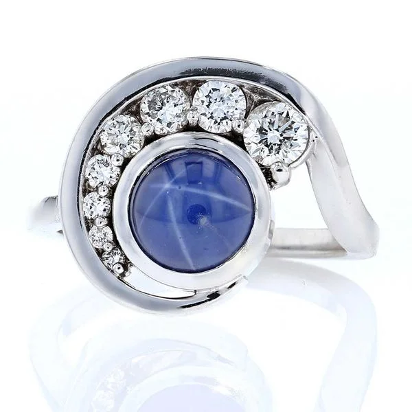 waterproof women's rings -Star Sapphire Swirl Ring