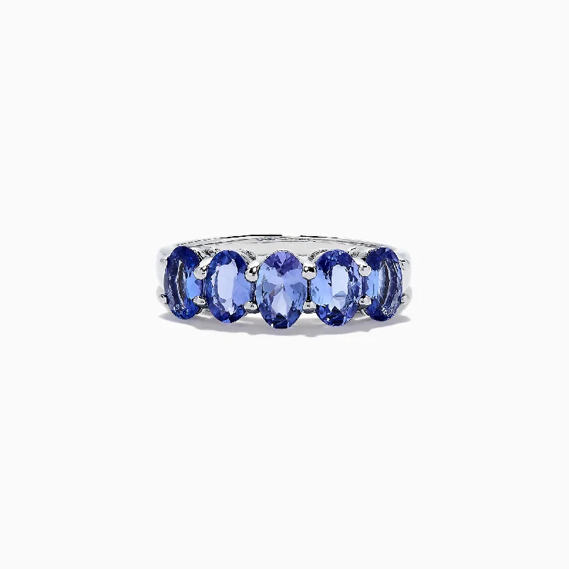 baroque women's rings -Nahla Siri Sterling Silver Tanzanite Band Ring, 2.14 TCW