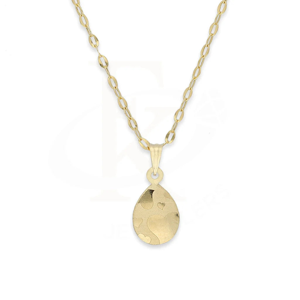 Ladies Faith Necklaces -long pendant necklaces -Gold Necklace (Chain With Pear Shaped Pendant) 18KT - FKJNKL18K5122