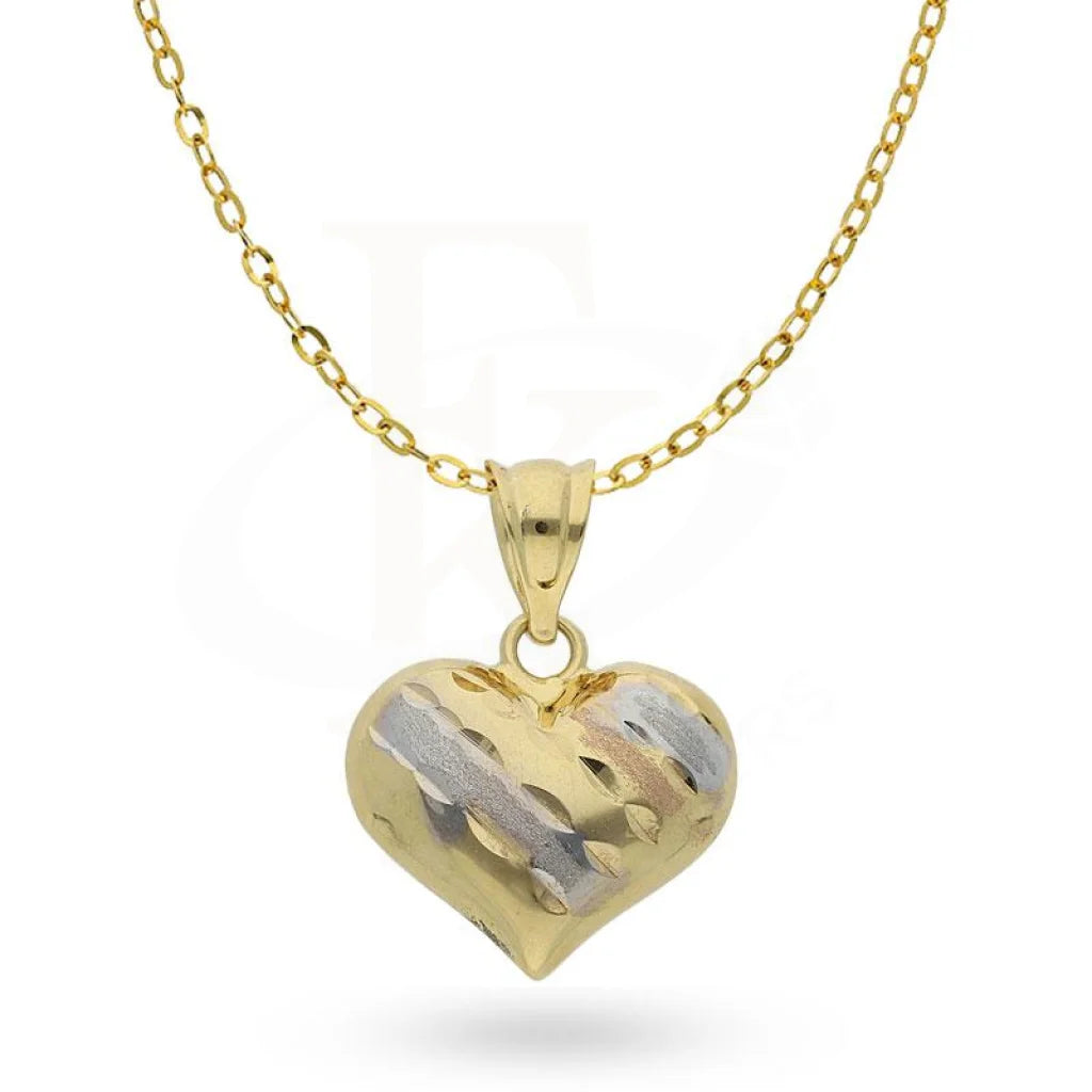 Ladies Short Necklaces -sapphire necklaces for women -Gold Necklace (Chain with Heart Shaped Pendant) 18KT - FKJNKL18K1997