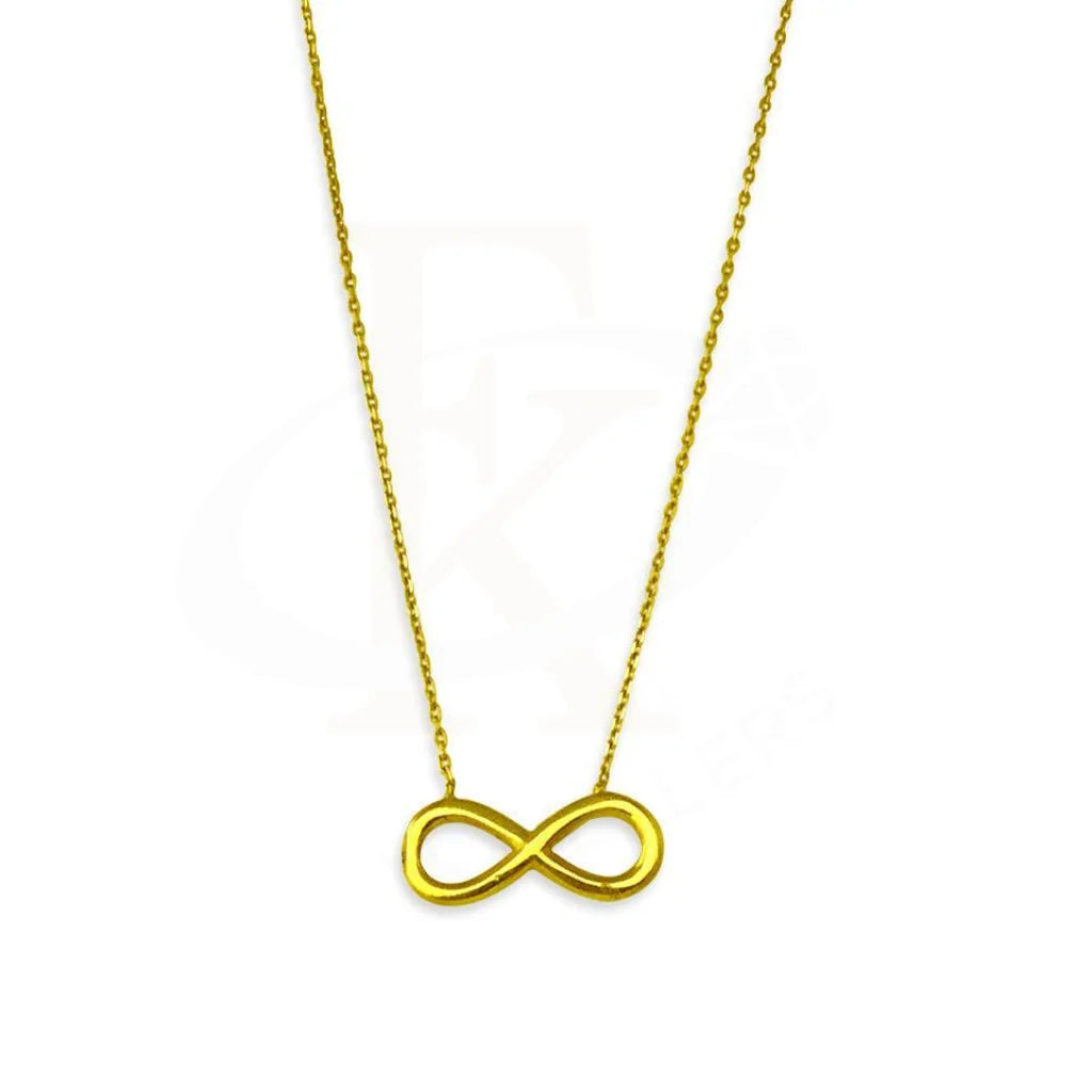 Ladies Hexagon Necklaces -curb chain necklaces -Gold Necklace (Chain with Infinity Pendant) 18KT - FKJNKL1491