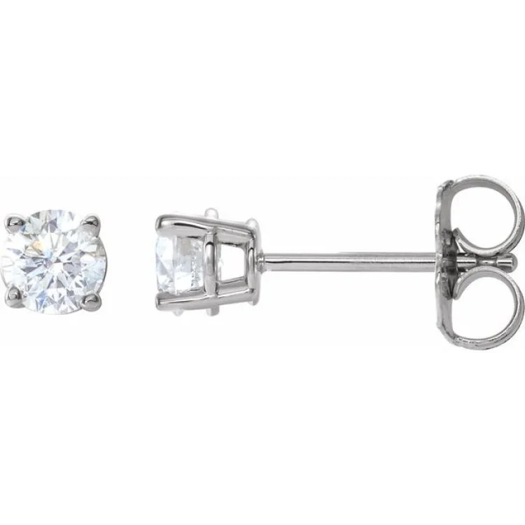 Ladies Enamel Earrings -14K White 1/2 CTW Natural Diamond Stud Earrings