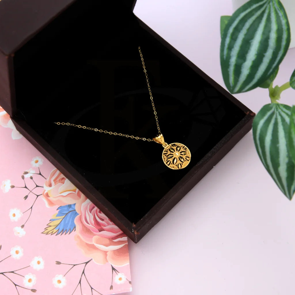 Ladies Y-Necklaces -infinity necklaces for women -Gold Hollow Round Shaped Necklace 21KT - FKJNKL21KM8523