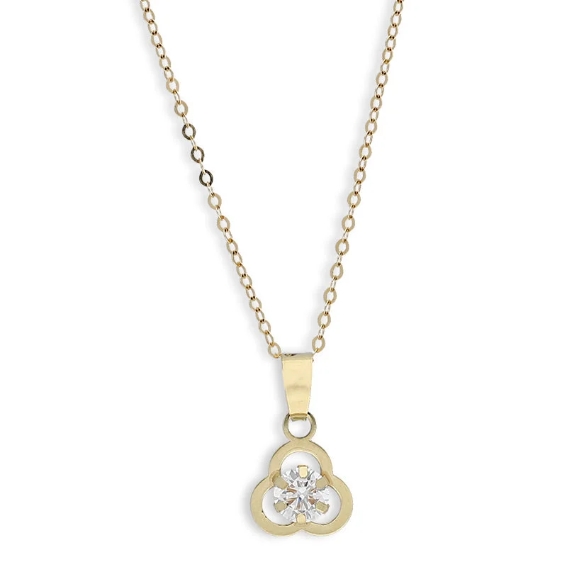 Ladies Trendy Necklaces -trendy 2025 necklaces for women -Gold Necklace (Chain with Solitaire Pendant) 18KT - FKJNKL18K8840