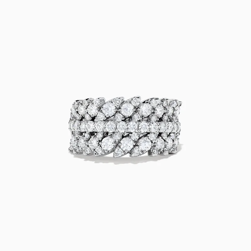 channel set women's rings -Pave Classica 14K White Gold Diamond Ring, 1.88 TCW