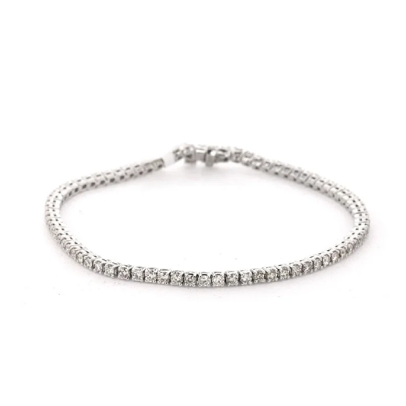 Ladies Bracelets Oval Shape-2.14 ctw Diamond Tennis Bracelet