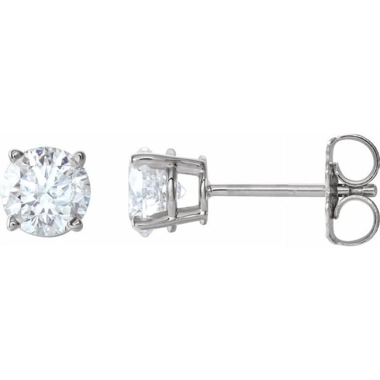 Ladies Titanium Earrings -14K White 1 CTW Natural Diamond Stud Earrings