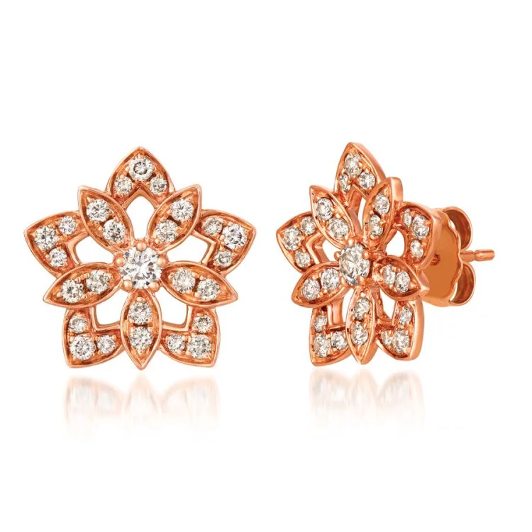 Ladies Cross Earrings -Le Vian 14K Strawberry Gold Earrings