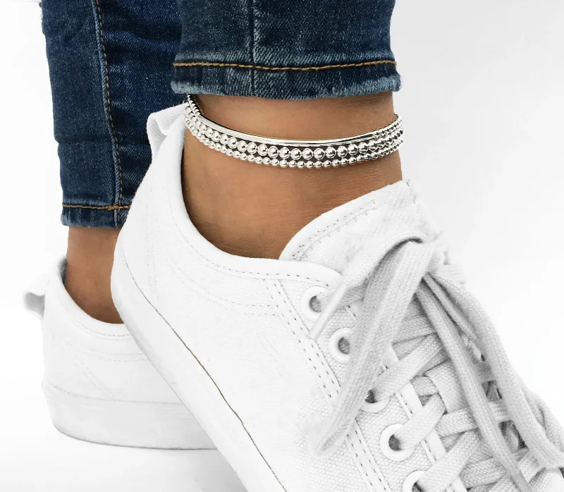 Ladies Bracelets with Xenotime-925 Sterling Silver Stretch Tube Anklet, Sterling Silver Anklet, Ankle Bracelet, Anklet