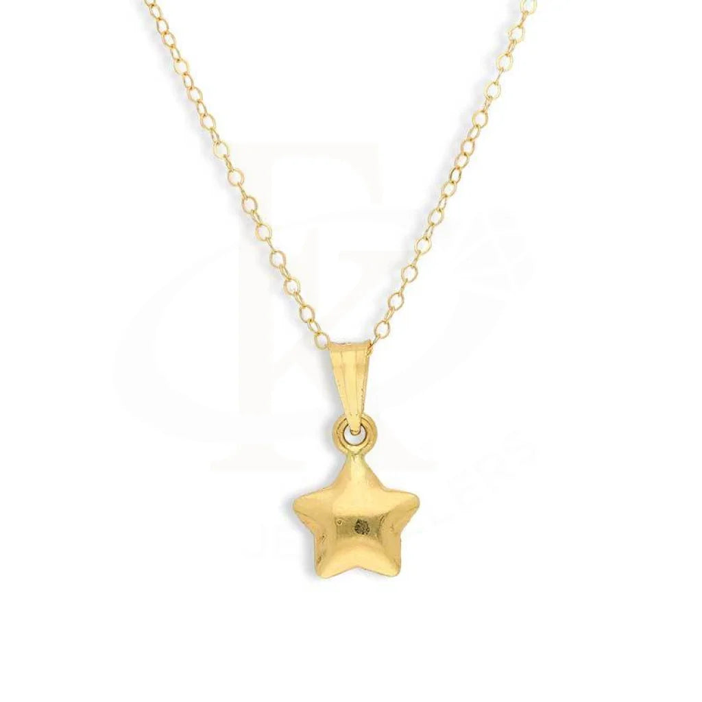 Ladies Industrial Necklaces -trendy fashion necklaces -Gold Necklace (Chain with Star Pendant) 18KT - FKJNKL18K2845