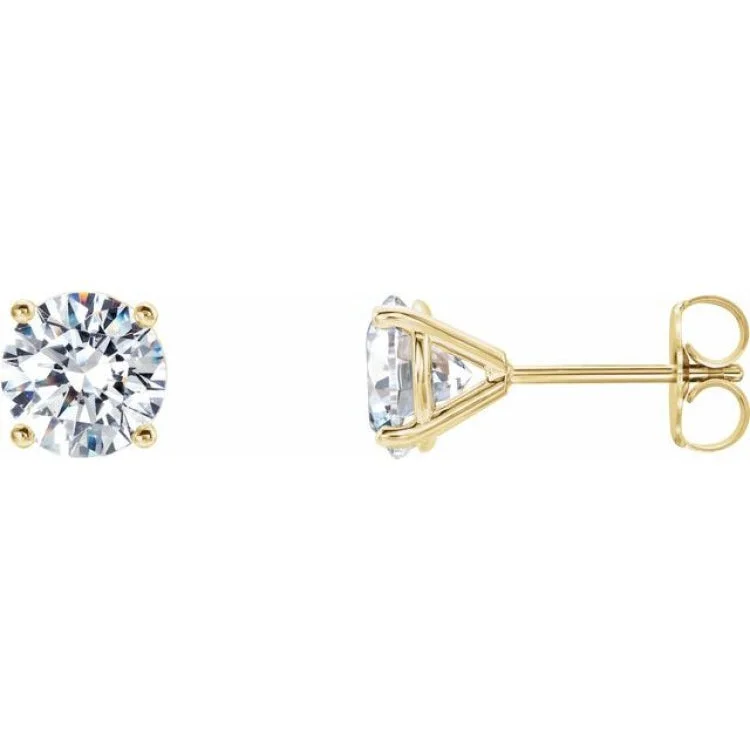 Ladies Climber Earrings -14K Yellow 1 CTW Natural Diamond Cocktail-Style Earrings