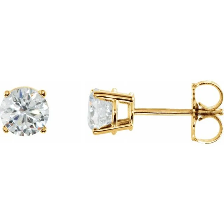 Ladies Harmony Earrings -14K Yellow 6 mm Stuller Lab-Grown Moissanite Stud Earrings