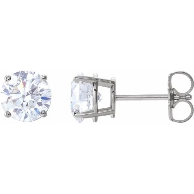 Ladies Stud Earrings -14K White 2 CTW Natural Diamond Stud Earrings