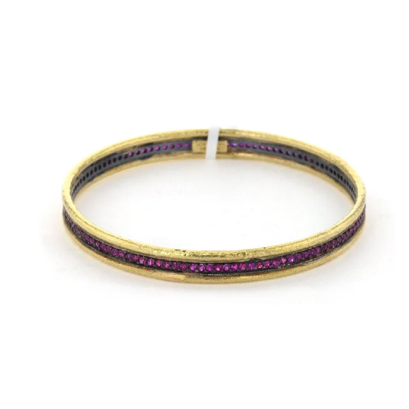 Ladies Bracelets with Lapis-Ruby Silver & 24K Bangle Bracelet