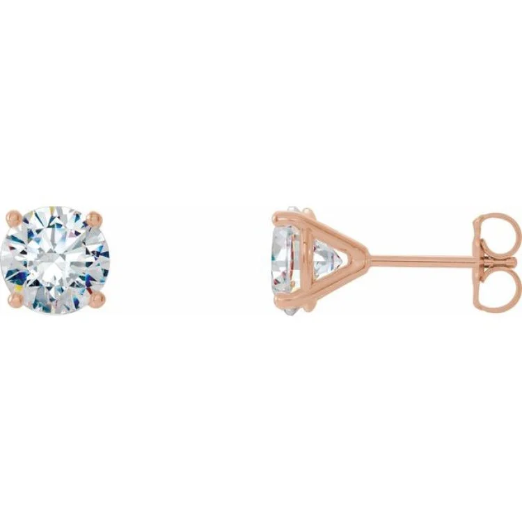 Ladies Statement Earrings -14K Rose 3/4 CTW Natural Diamond Cocktail-Style Earrings