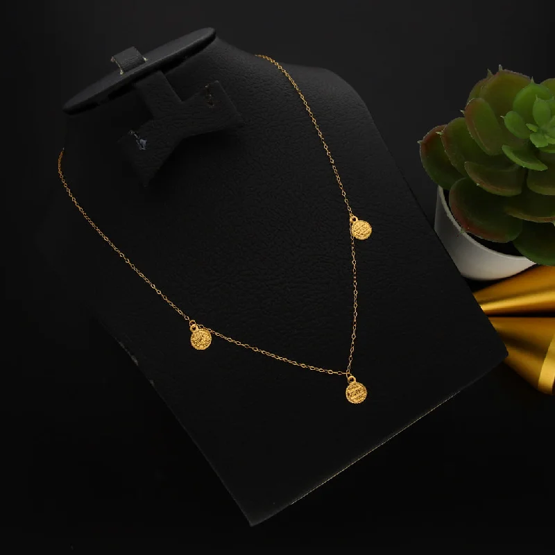 Ladies Star Necklaces -gemstone necklaces for women -Gold Coin Shaped Charms Necklace 21KT - FKJNKL21KM9884