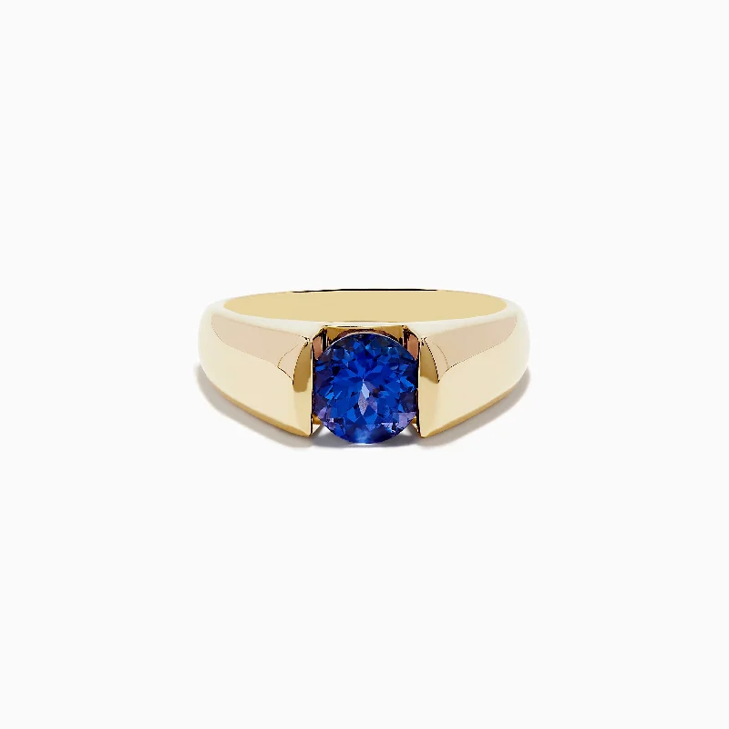 hypoallergenic women's rings -Nahla Siri 14K Yellow Gold Tanzanite Ring