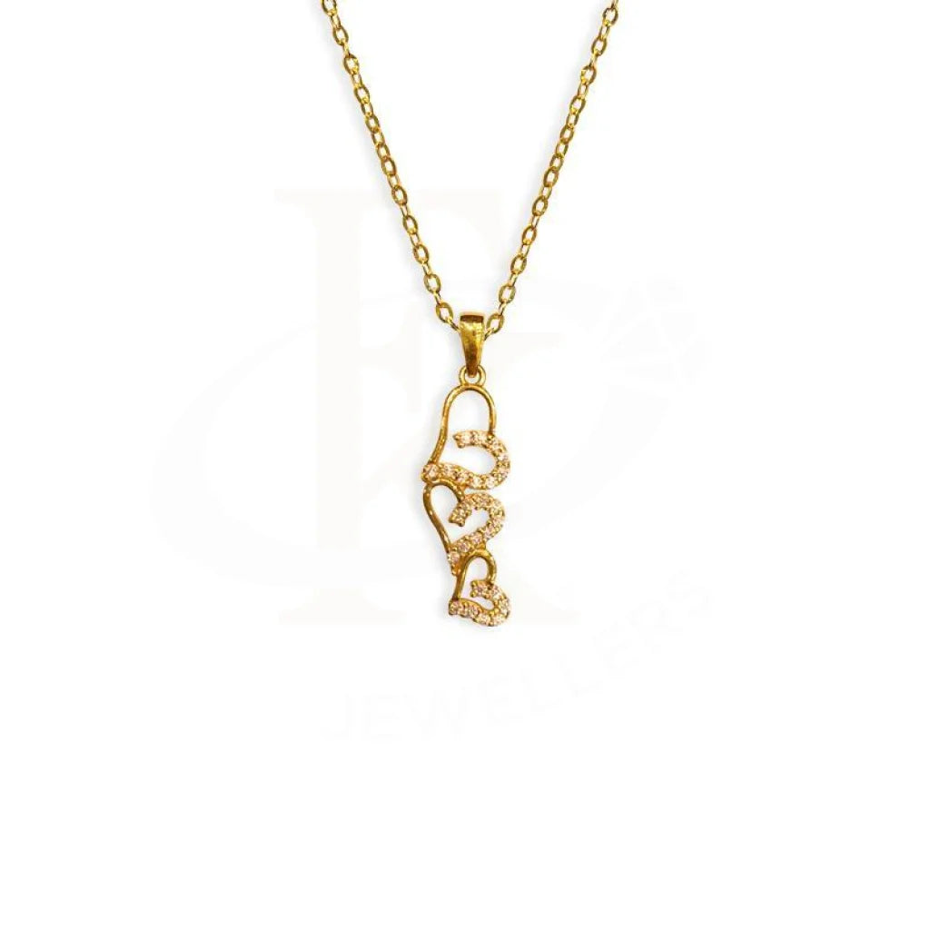 Ladies Woven Necklaces -chakra necklaces for women -Gold Heart Necklace (Chain with Pendant) 18KT - FKJNKL1526