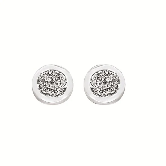 Ladies Stainless Steel Earrings -S-C SS EARRING CTW 0.08