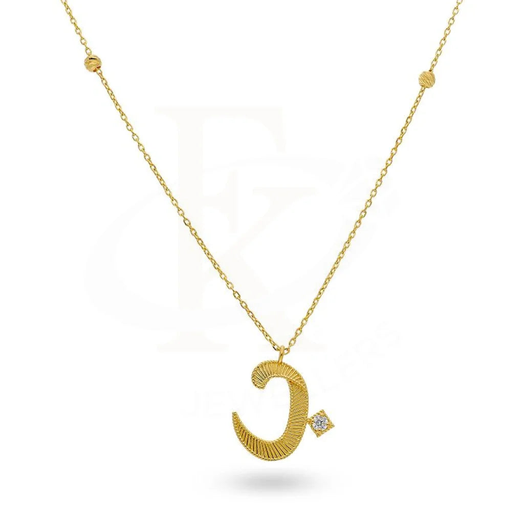 Ladies Collar Necklaces -custom-made necklaces -Gold Arabic Alphabet ب Necklace 21KT - FKJNKL21K2135