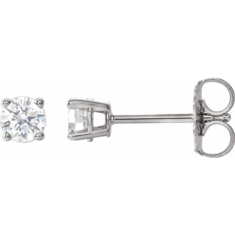 Ladies Lightweight Earrings -14K White 1/3 CTW Natural Diamond Stud Earrings