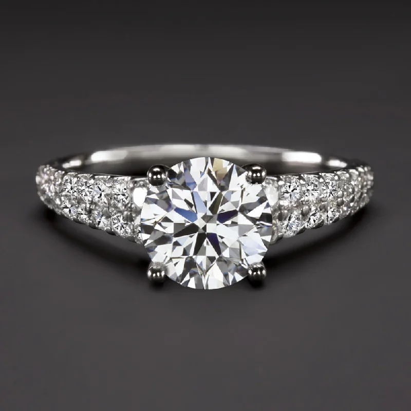 Vibrant Engagement Rings -1.5 CARAT LAB CREATED DIAMOND ENGAGEMENT RING CERTIFIED ROUND CUT 14k WHITE GOLD