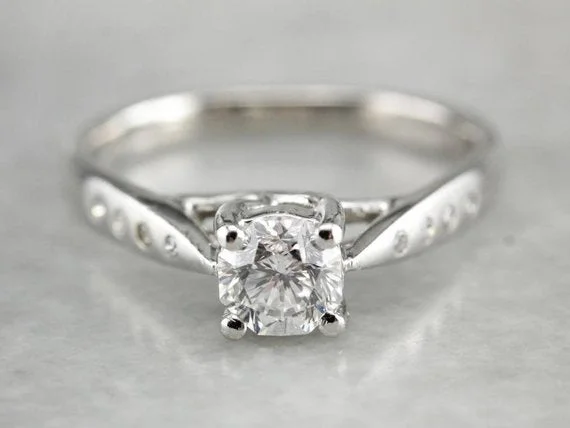 Comfort Fit Engagement Rings -Gorgeous Diamond Engagement Ring in Platinum