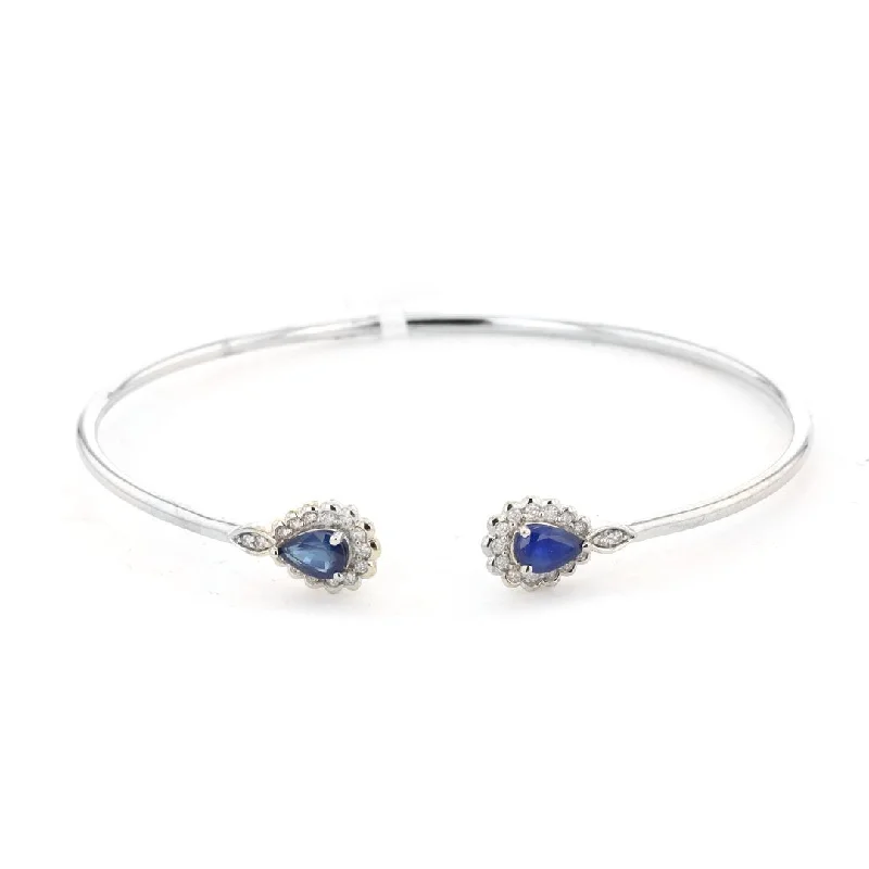 Ladies Bracelets with Stichtite-Blue Sapphire & Diamond Bangle Bracelet