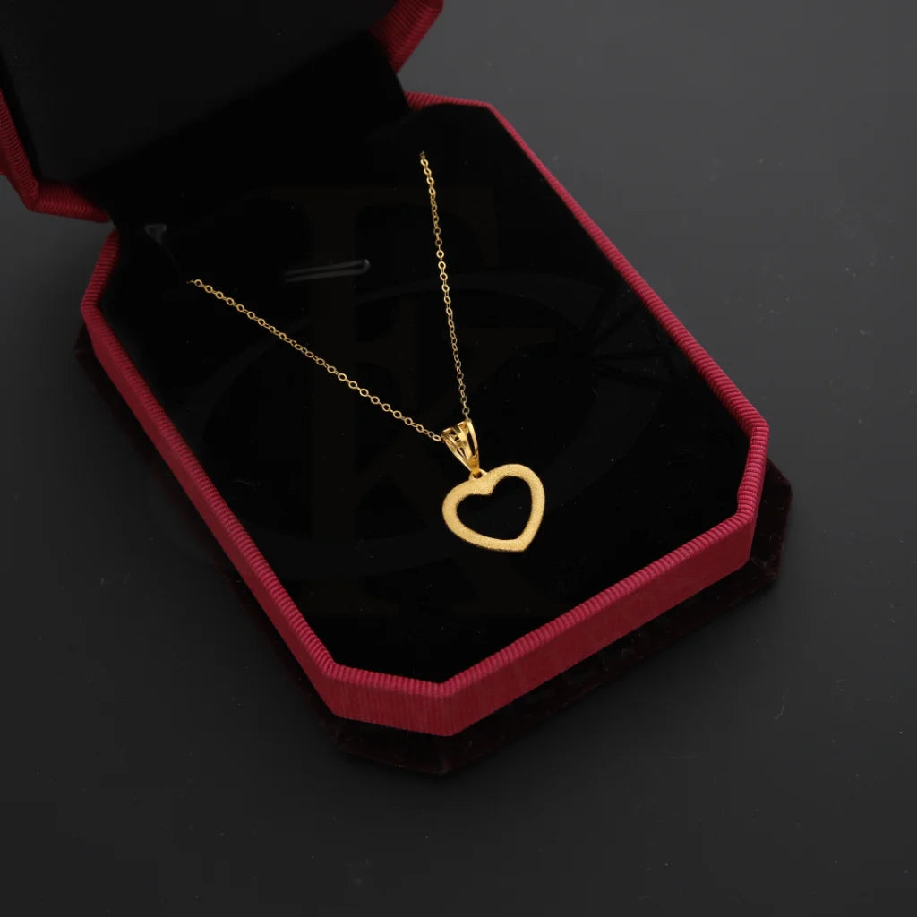 Ladies Titanium Necklaces -art deco necklaces for women -Gold Necklace (Chain with Heart Pendant) 21KT - FKJNKL21KM8671