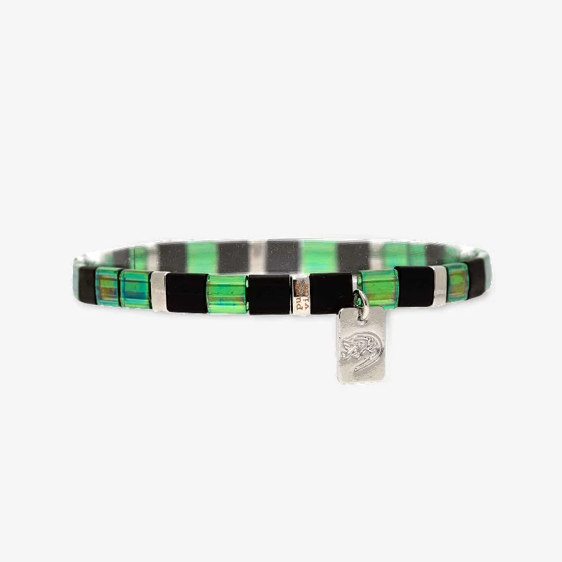 Ladies Bracelets for Travelers-Slytherin™ Tile Bead Stretch Bracelet