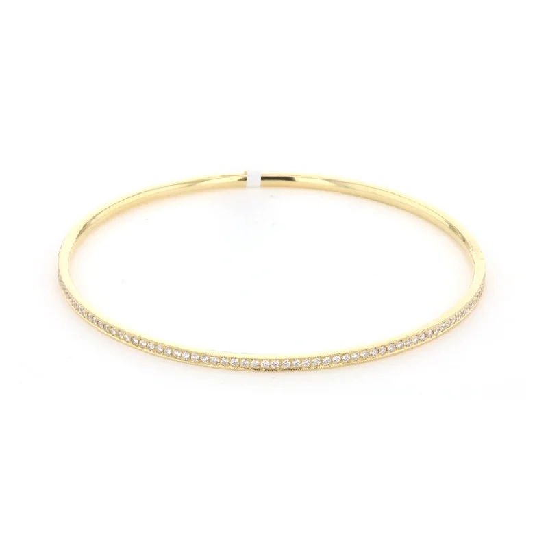 Ladies Bracelets Thin Band-1.44 ctw Diamond Bangle Bracelet