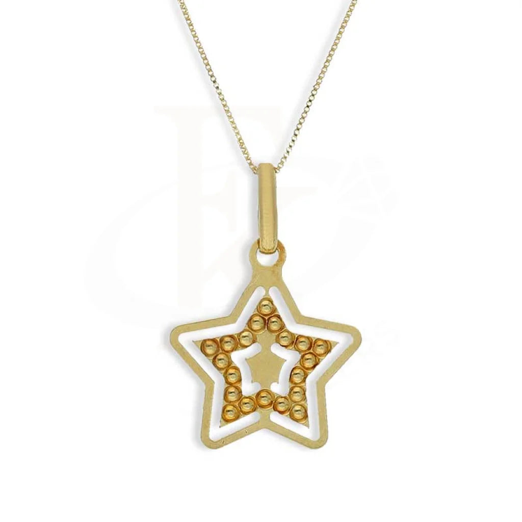 Ladies 18K Gold Necklaces -beach necklaces for vacations -Gold Star Necklace 18KT - FKJNKL1992