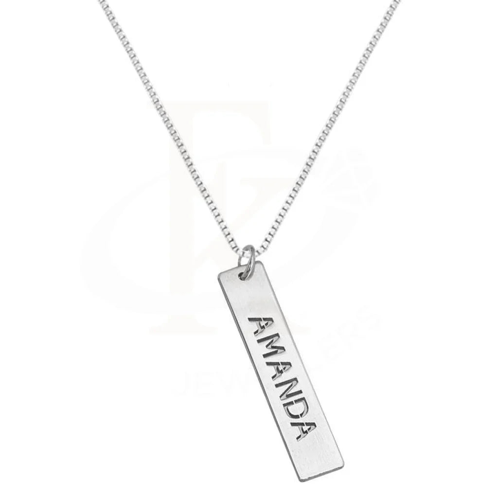 Ladies Multicolor Necklaces -timeless classic necklaces -Silver 925 Name Engraved Bar Necklace - FKJNKL1925