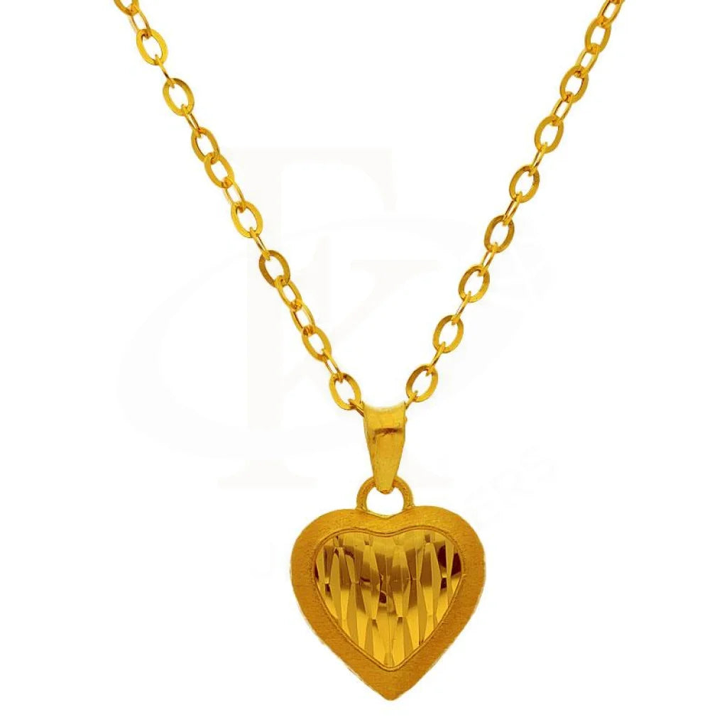 Ladies Dainty Necklaces -dainty necklaces for women -Gold Necklace (Chain with Heart Pendant) 18KT - FKJNKL1196