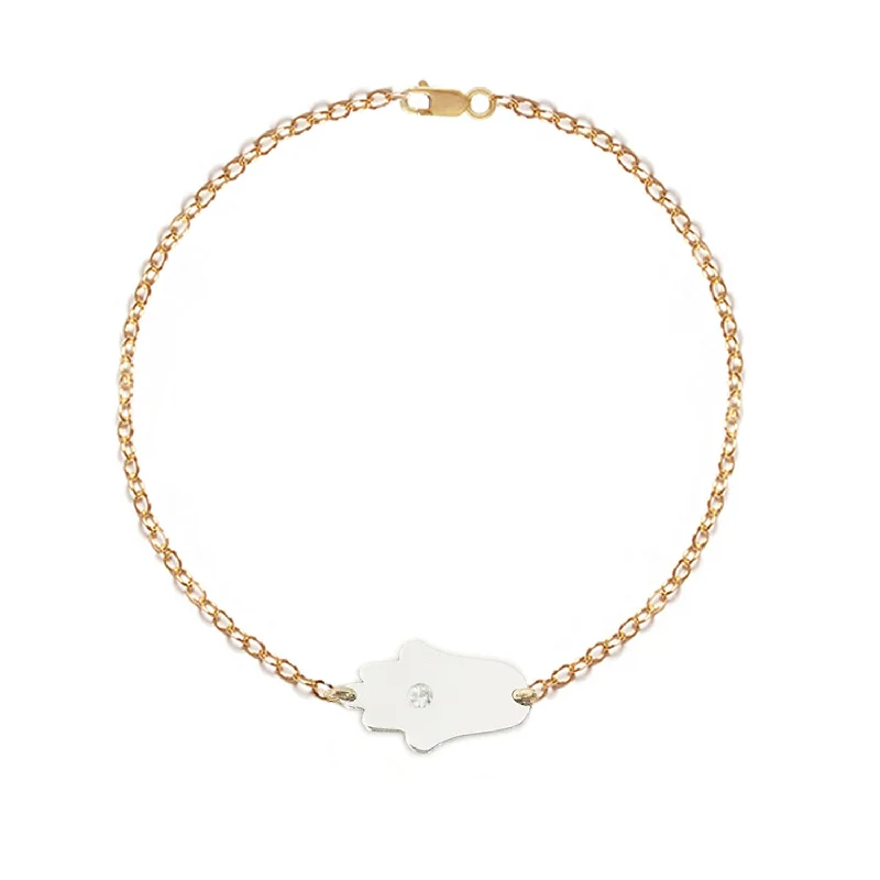 Ladies Bracelets with Pyroxmangite-Dani Hamsa Classic Diamond Bracelet | Anklet