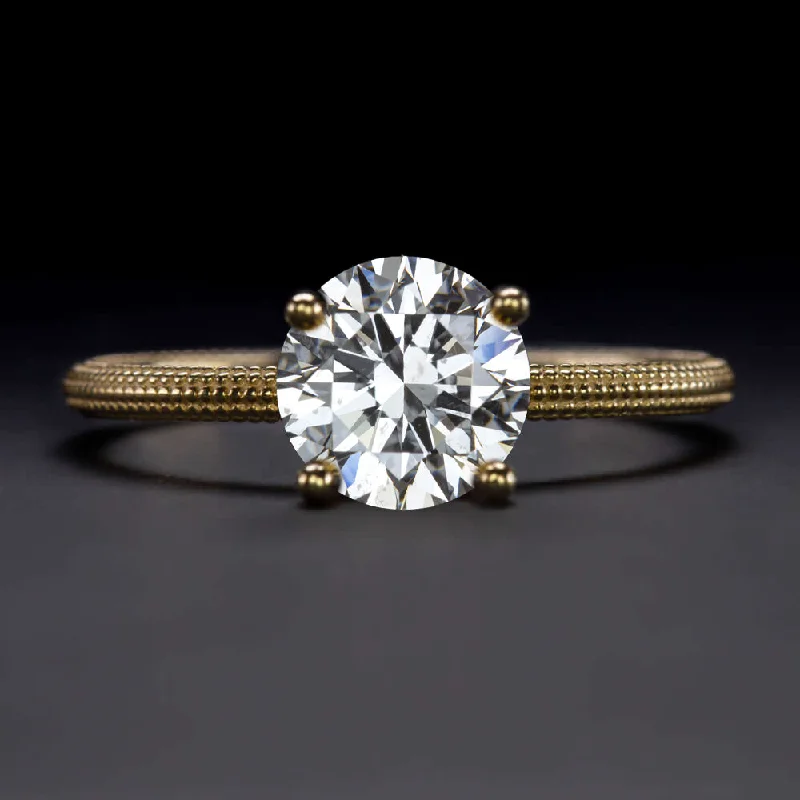 Moissanite Engagement Rings -1 CARAT DIAMOND ENGAGEMENT RING GIA CERTIFIED VERY GOOD CUT G SI2 SOLITAIRE GOLD