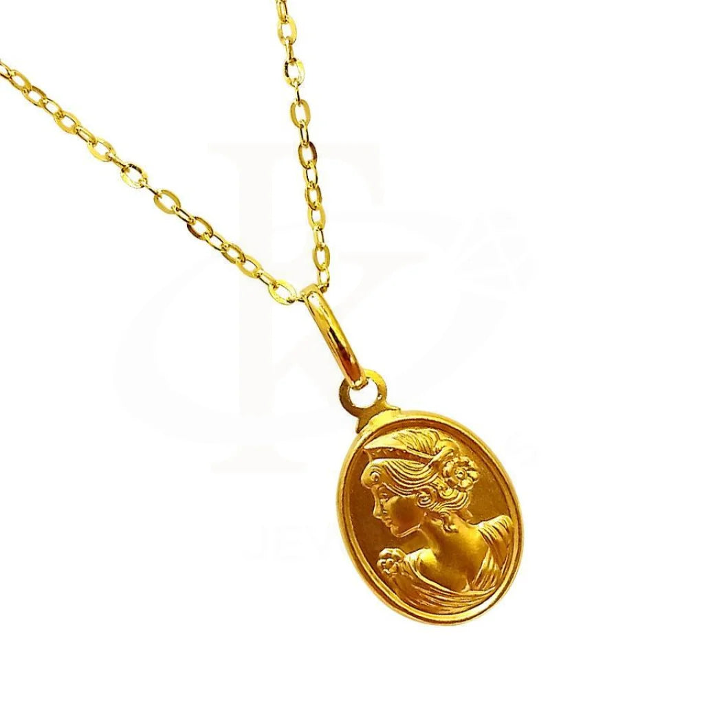 Ladies Lightweight Necklaces -picture locket necklaces -Gold Necklace (Chain with Pendant) 18KT - FKJNKL1224