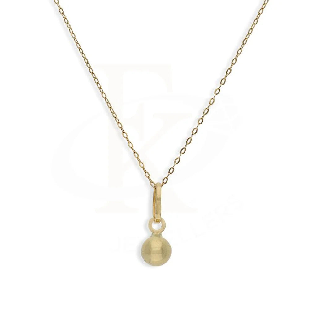 Ladies Anniversary Necklaces -baroque pearl necklaces -Gold Necklace (Chain with Ball Shaped Pendant) 18KT - FKJNKL18K2258