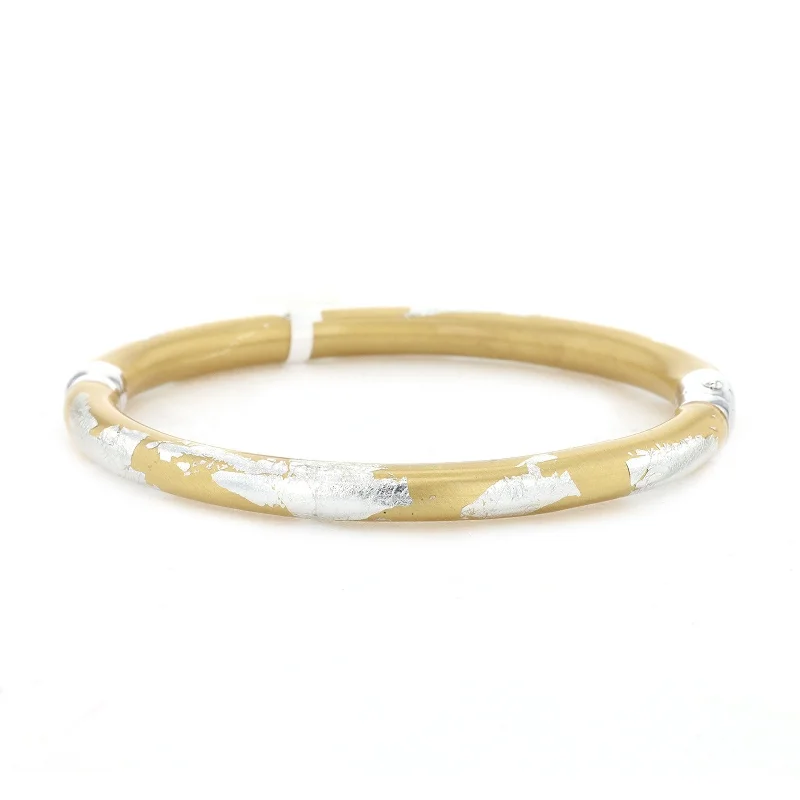 Ladies Bracelets with Enstatite-Silver & Gold Enamel Bangle Bracelet