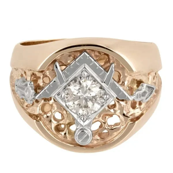 moissanite women's rings -Masonic Diamond Ring with Organic Cutouts